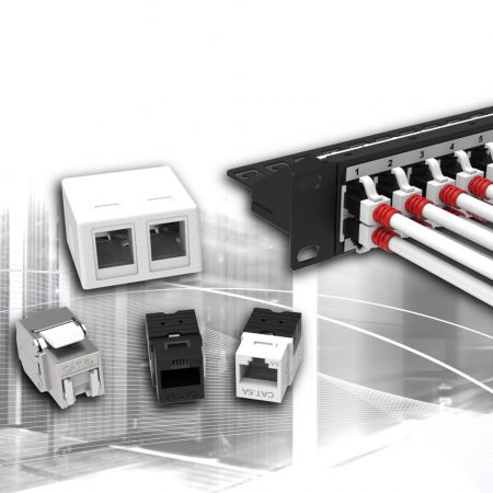 Pemasangan Kabel Kepadatan Tinggi - Jack keystone tipis memenuhi panel kepadatan tinggi di pusat data